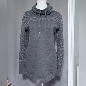 Eddie Bauer Charcoal Gray Cowl Neck Knit Sweater